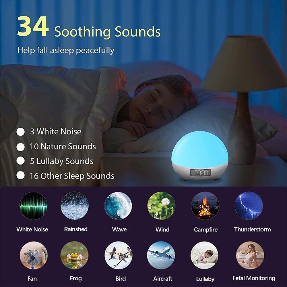 Smart White Noise Machine with Night Light Vesync Store