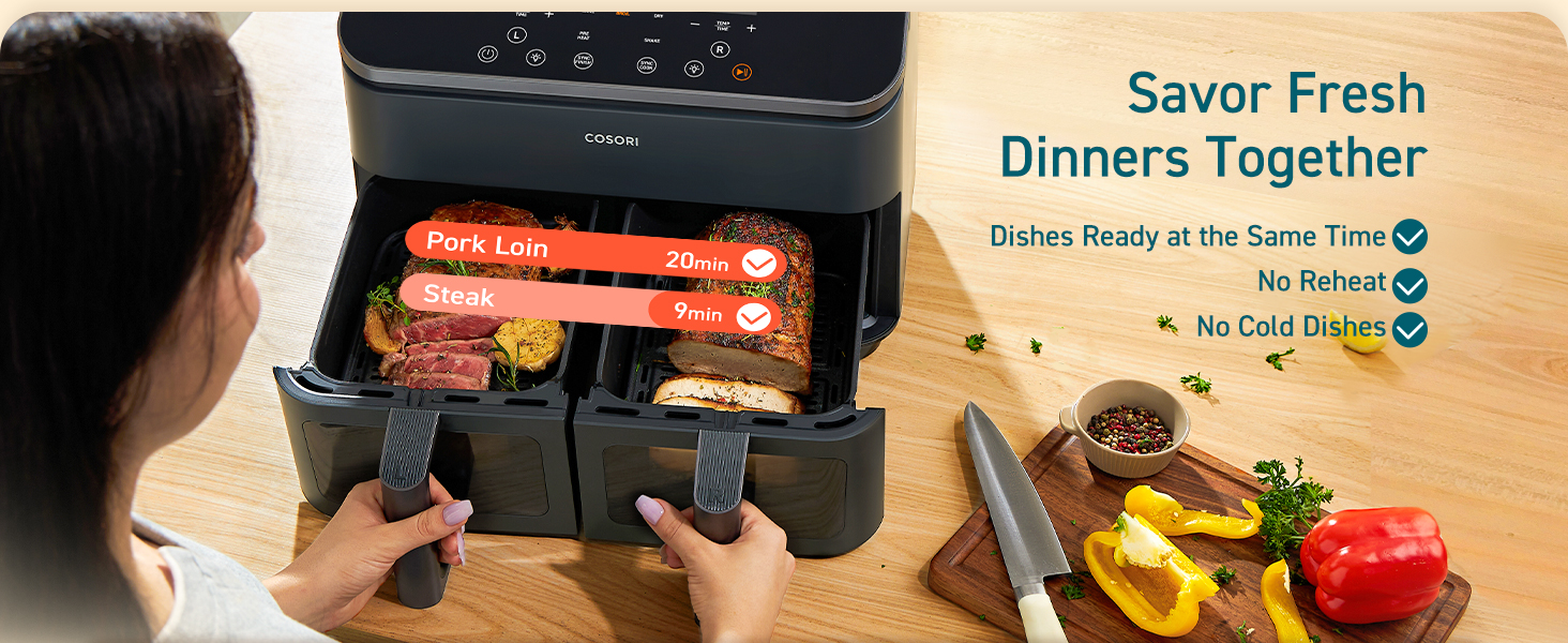 COSORI Dual Basket 9.0 Quart Air Fryer Listing 4